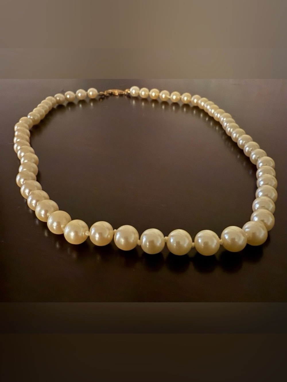 1970’s Champagne Pearl Necklace - Picture 6 of 6